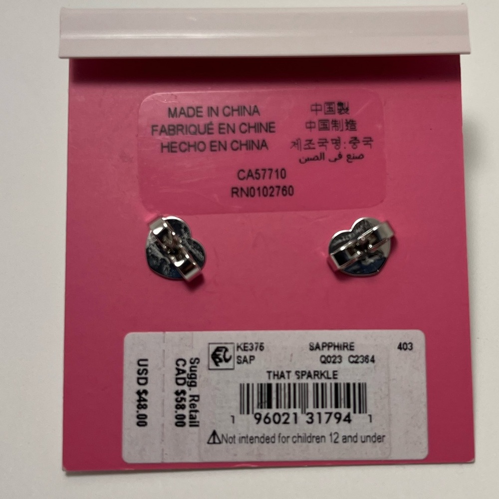 ♠️ kate spade THAT SPARKLE Pave Round Large Studs Earrings in Sapphire - Picture 7 of 7